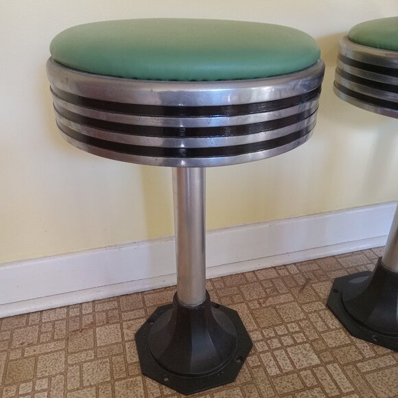 4 Art Deco barstools bistro diner stools - Picture 1 of 2